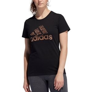 Adidas Black Cotton Metallic Logo T-shirt - XXL